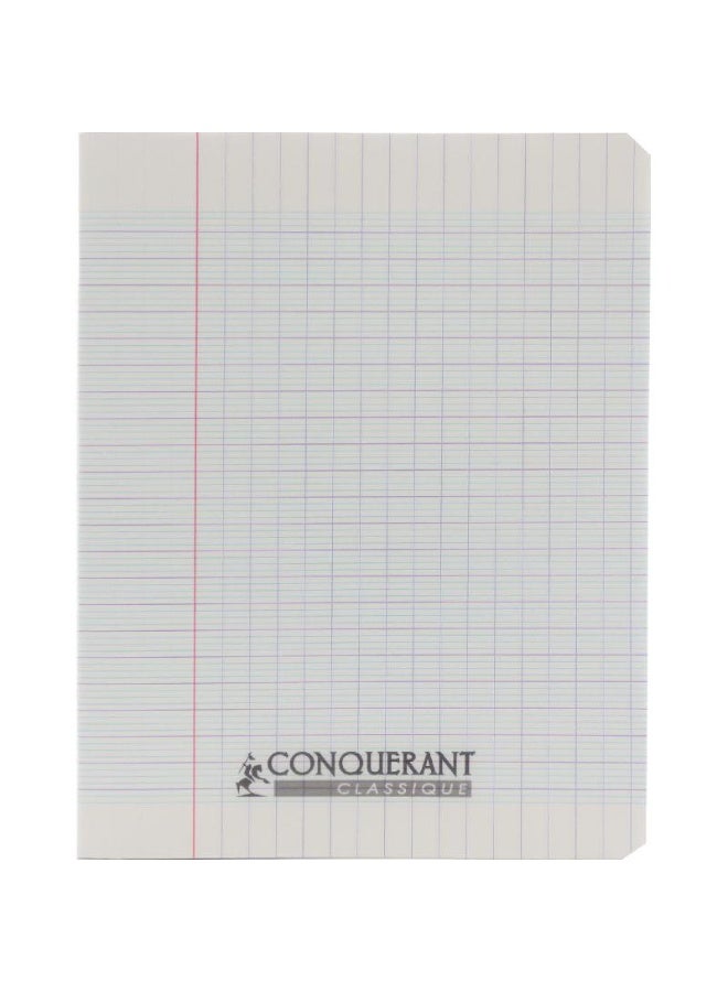 كونكويرانت دفتر ملاحظات (سييس) ١٧ × ٢٢ سم، ٩٦ صفحة (٤٨ ورقة)، مسطر مربع (فرنسي)، أبيض - Image 1