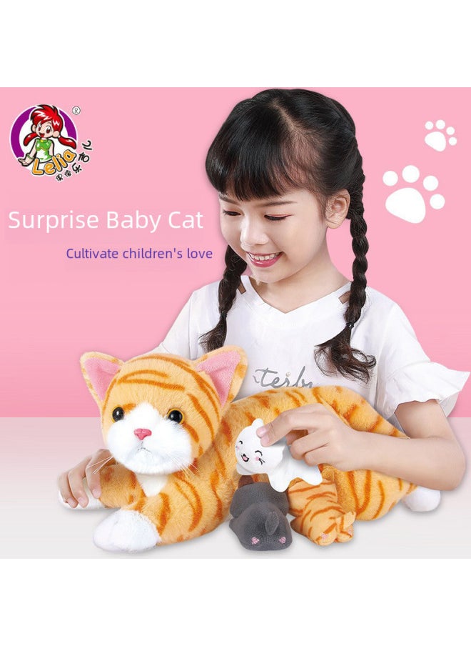 Electric Simulation Baby Cat Can Sing Can Call Cat Children Intelligent Plush Doll Doll Boys And Girls Toys-Color:Orange Raw Cat  - Image 1