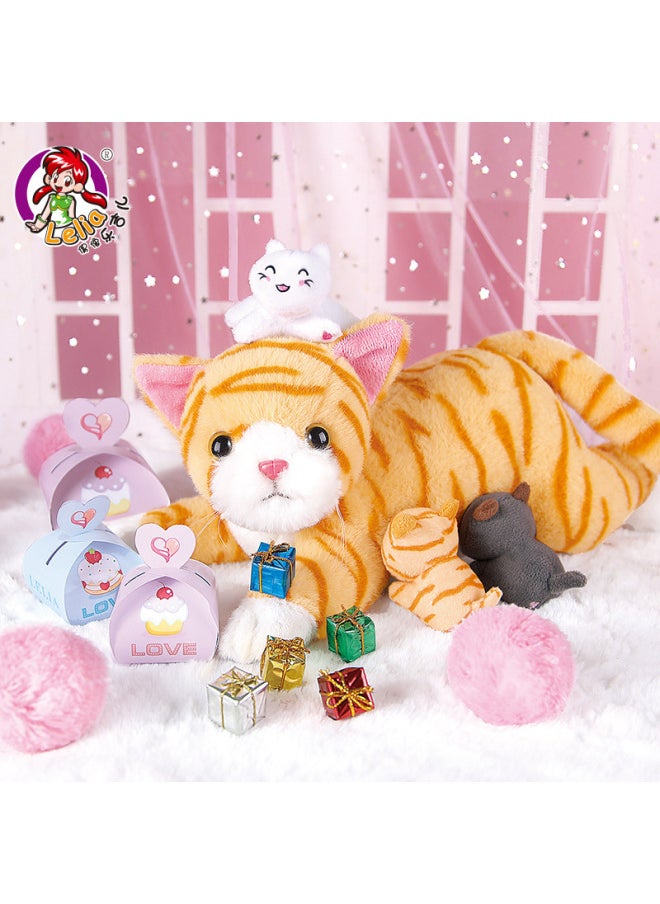 Electric Simulation Baby Cat Can Sing Can Call Cat Children Intelligent Plush Doll Doll Boys And Girls Toys-Color:Orange Raw Cat  - Image 2