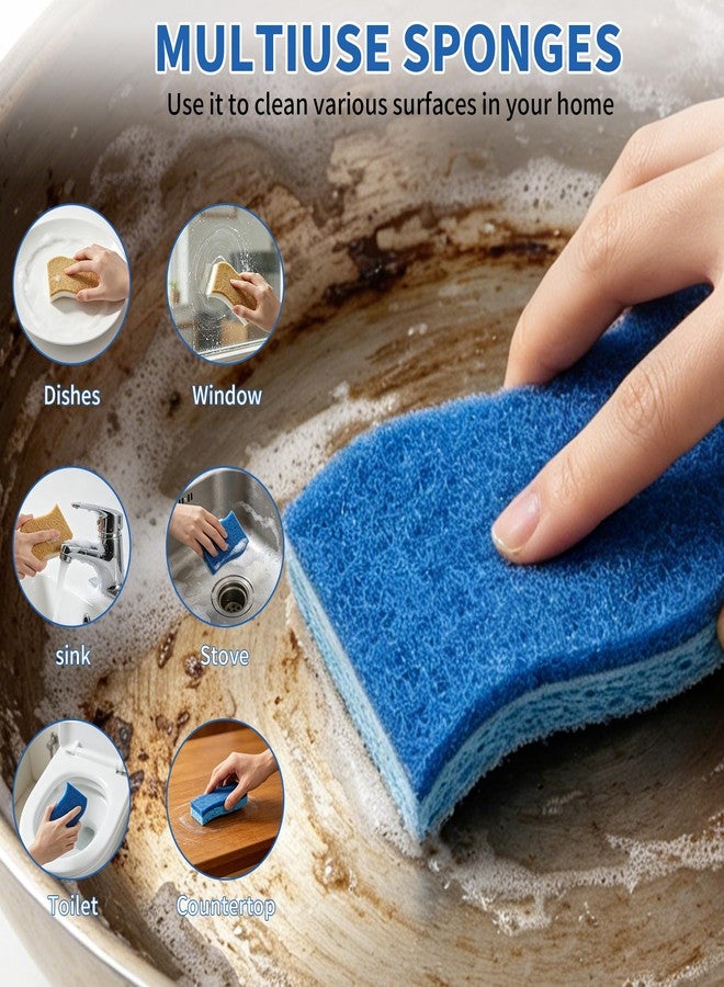 LEEPENK Non-Scratch Scrub 36+36 PCS Sponge, 72 Kitchen Sponges for Cleaning Around the Home Bathroom & More, Scratch-Free Dish Scrubber,Multi-Surface Safe, Best for Nonstick Pots and Pans - Image 5