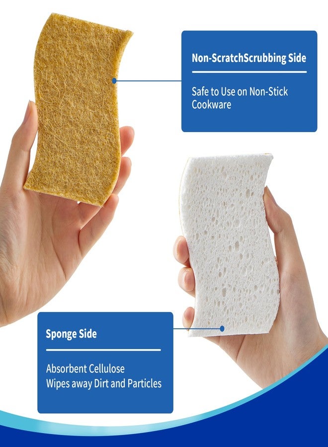 LEEPENK Non-Scratch Scrub 36+36 PCS Sponge, 72 Kitchen Sponges for Cleaning Around the Home Bathroom & More, Scratch-Free Dish Scrubber,Multi-Surface Safe, Best for Nonstick Pots and Pans - Image 3