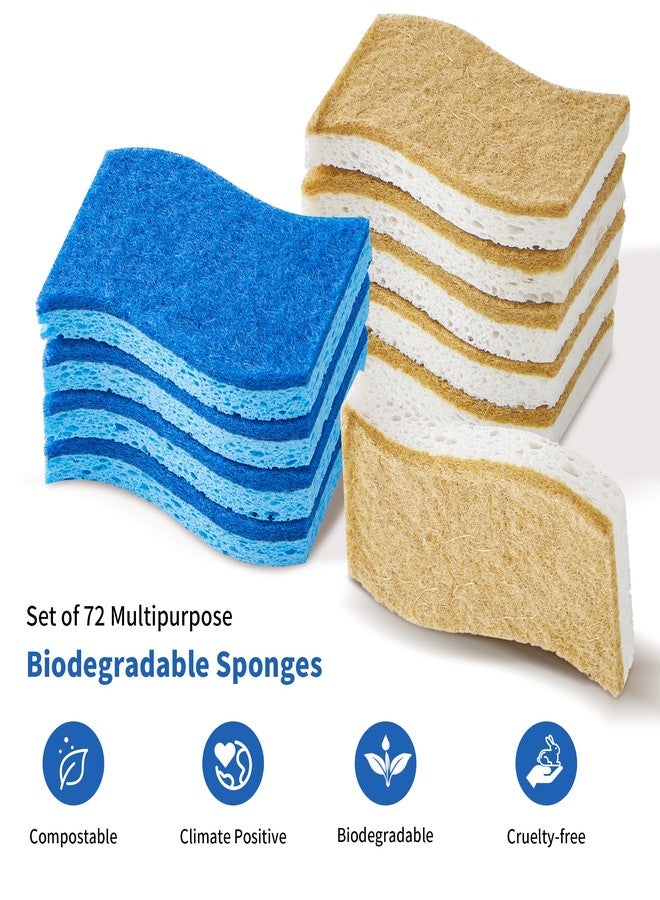 LEEPENK Non-Scratch Scrub 36+36 PCS Sponge, 72 Kitchen Sponges for Cleaning Around the Home Bathroom & More, Scratch-Free Dish Scrubber,Multi-Surface Safe, Best for Nonstick Pots and Pans - Image 2