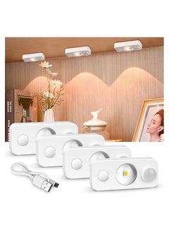 4 Pack LED Cabinet Light, Dimmable & Wireless Night Light, 90LM 3500K Warm White, Portable Design, with USB Rechargeable Battery, Counter Light for Kitchen, Wardrobe, Staircase - pzsku/Z7BEA94E5149FD5880886Z/45/_/1730885362/3885b7a8-726f-4514-bdd6-637411186693