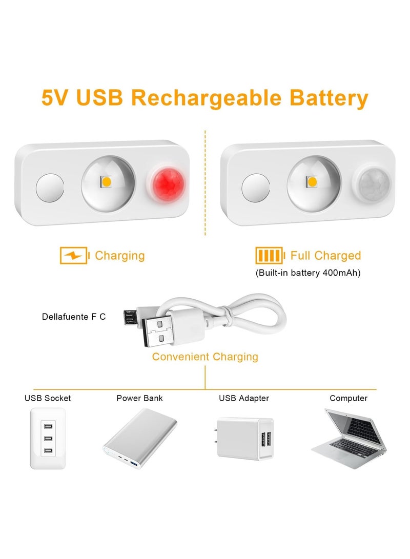 عام “4 مجموعة إضاءة خزانة LED، مضاعف الإضاءة وإضاءة ليلية بدون سلك، 90LM 3500K بيض فاتح، تصميم محمول، ببطارية قابلة للشحن عبر USB، إضاءة مطبخ، درج، شرفة” - Image 3