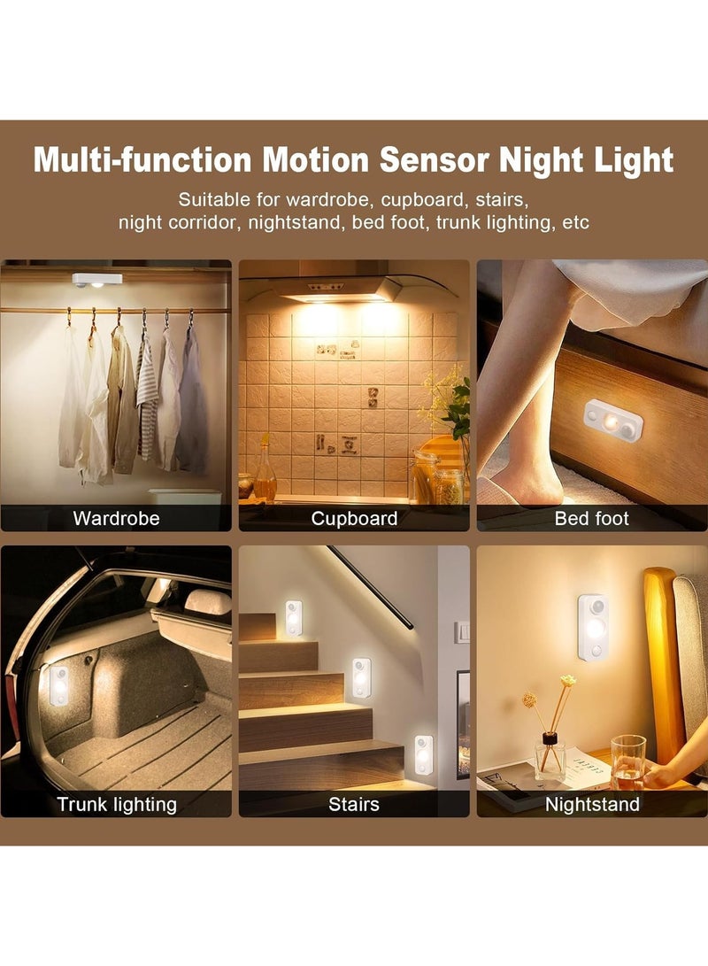 عام “4 مجموعة إضاءة خزانة LED، مضاعف الإضاءة وإضاءة ليلية بدون سلك، 90LM 3500K بيض فاتح، تصميم محمول، ببطارية قابلة للشحن عبر USB، إضاءة مطبخ، درج، شرفة” - Image 4