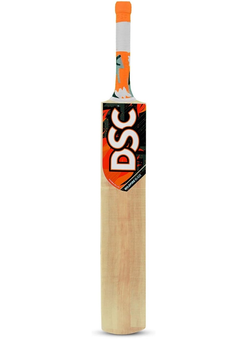 DSC - Wildfire Blaze Cricket Bat for Tennis Ball| Size: 5 | Material: Kashmir Willow | For All-Round | Weight: 1180 - 1240 gms | Cross Weave Tape on Edges | For Tennis Ball - Image 1