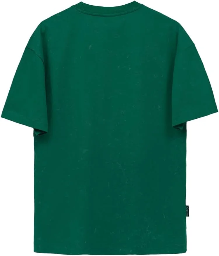 سيدرو Cedro Men's Oversize Graphic Cotton Tee in Green