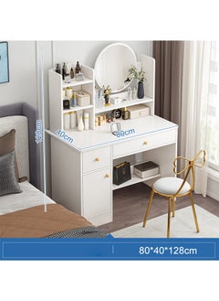 keke Multifunctional Makeup Vanity Dressing Table with Drawers and Chair 80 CM  - Image 1