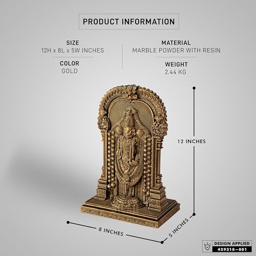 SILAII Lord Sri Venkateswara Divine Sculpture – 1 FEET – Antique Bronze | Tirupati Balaji Idol | Home Decor, Pooja Mandir & Gift Purpose - Image 2