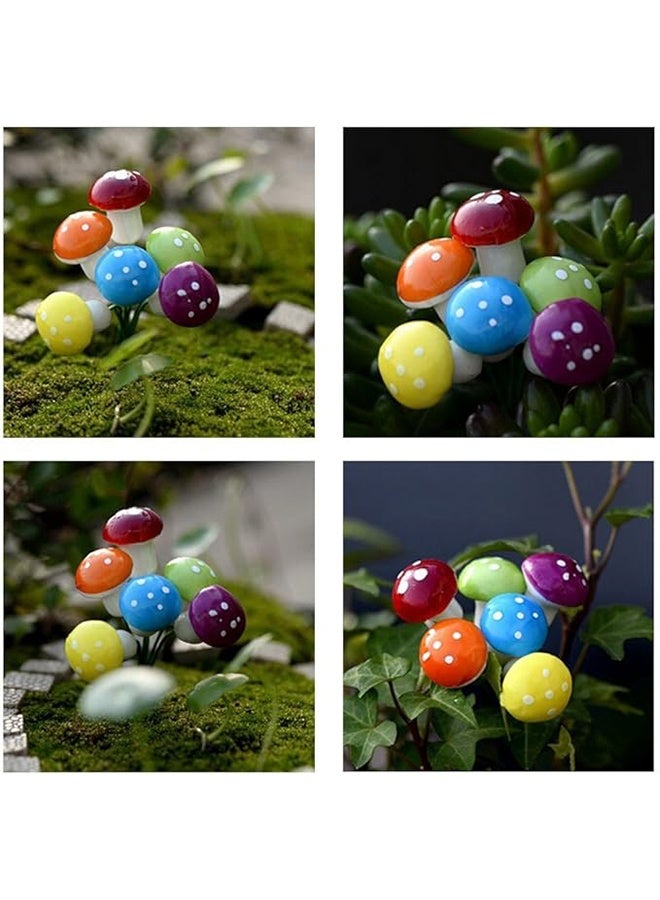 60pcs Mini Mushroom Miniature Model Artificial Garden Fairy Bonsai Pot Resin Craft Decoration Home DIY Miniature Landscape Decoration (Multiple Colors) - Image 4