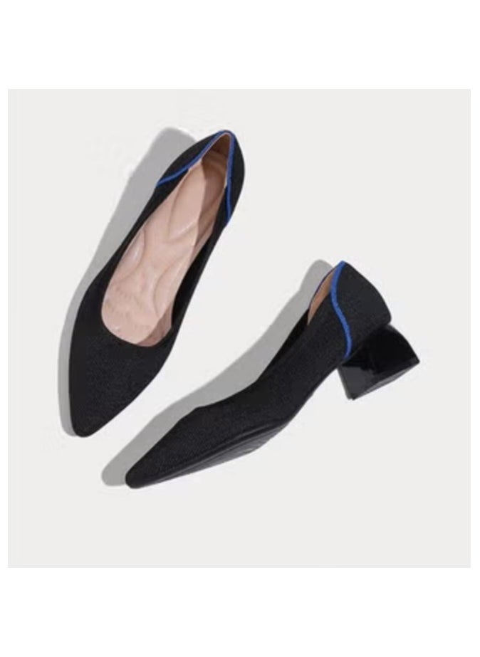 Shougu Single Shoe Women's Thick Heel Versatile Shoes 