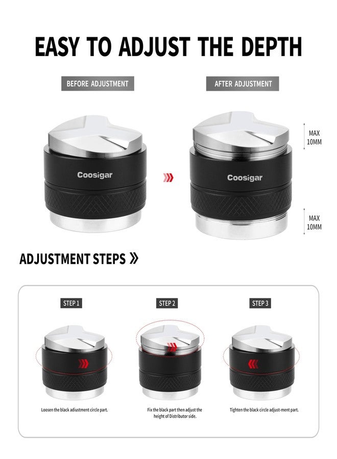 Coosigar 54mm Coffee Distributor and Tamper,Dual Head Coffee Leveler Fits for Breville 54mm Portafilter,Professional Espresso Hand Tamper. - Image 4