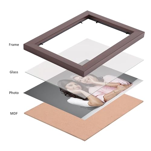 Stuthi Arts Wood MDF Photo Frame With Glass (11Photos), Wall Mount (Brown) - Image 3