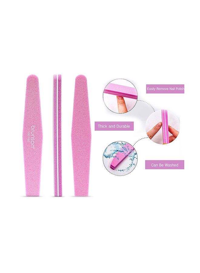 brunson 12 Pieces Nail Professional Buffer File, Block Natural Manicure Pedicure Kit- SEB-325P 100/180 Grit - Image 4