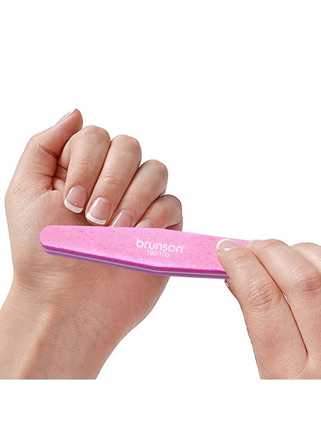brunson 12 Pieces Nail Professional Buffer File, Block Natural Manicure Pedicure Kit- SEB-325P 100/180 Grit - Image 5