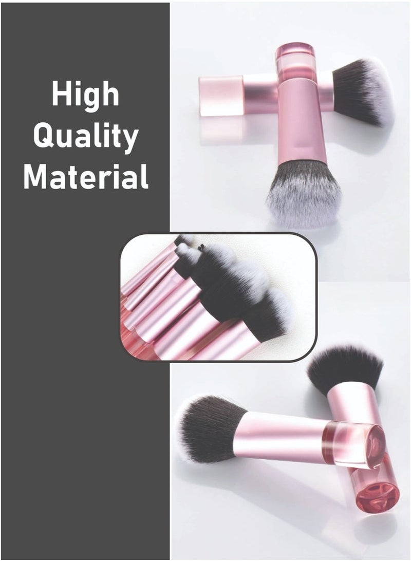 BAEKO Portable Makeup Brush Set, Easy-Grip Full Function Mini Cosmetic Brush Set with Brush Bag 10 brushes  - Image 3