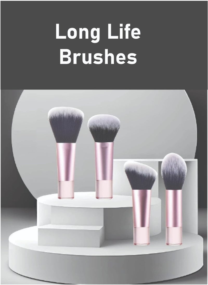 BAEKO Portable Makeup Brush Set, Easy-Grip Full Function Mini Cosmetic Brush Set with Brush Bag 10 brushes  - Image 4