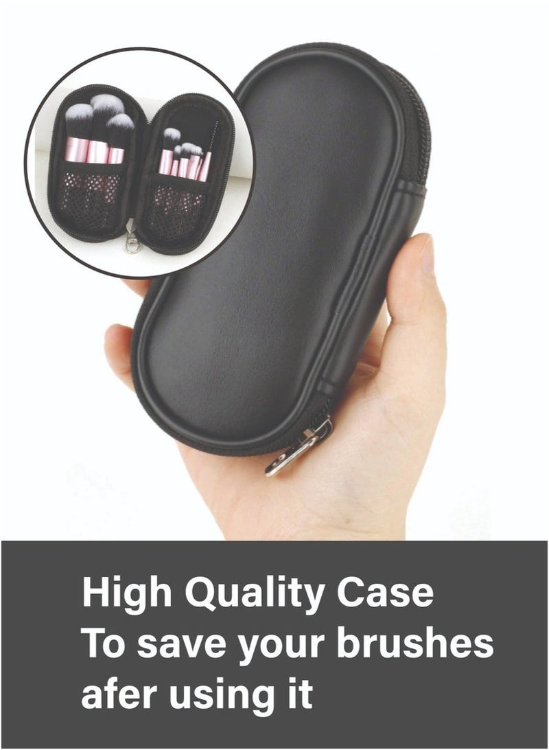 BAEKO Portable Makeup Brush Set, Easy-Grip Full Function Mini Cosmetic Brush Set with Brush Bag 10 brushes  - Image 2
