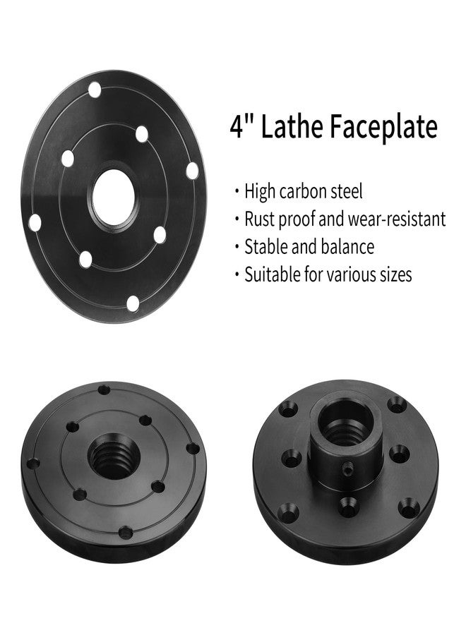 DEEFIINE 4" Wood Lathe Steel Faceplate Chucks,Faceplate for Wood Lathe,Lathe Face Plate Fit for 1-1/4''X8TPI Spindle without Screwchuck - Image 4