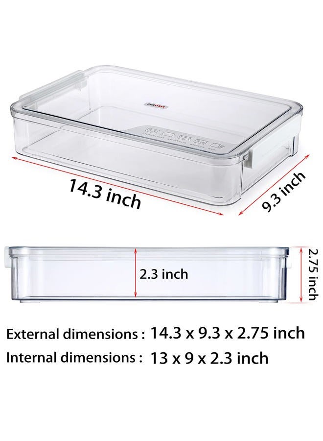 BTSKY 2 Pack Clear Plastic Stackable Storage Box File Protector Case Organizer Portable Project Case Document Holder for 8.5 x 13 Letter A4 File Paper, Plastic Storage Box Office Documents - Image 3