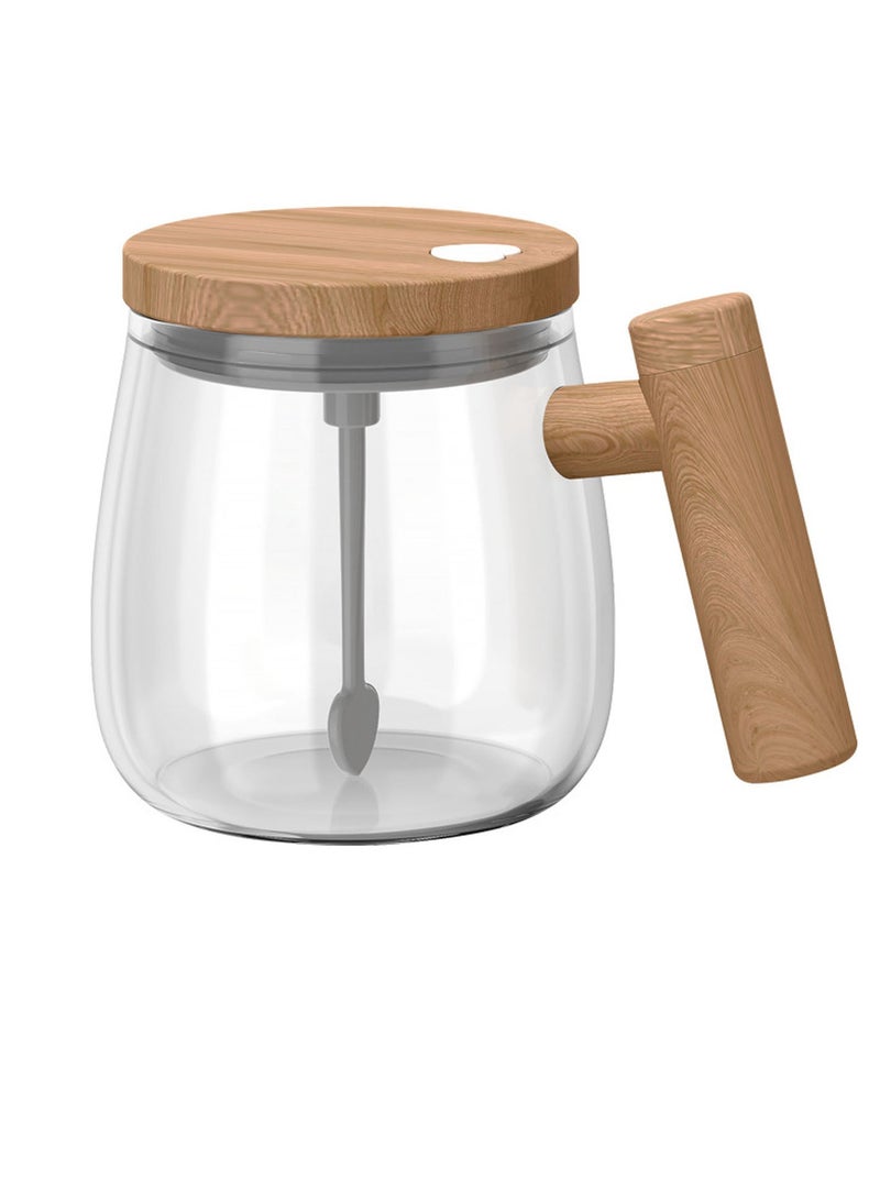 Excefore Self Stirring Mug, Electric Self Mixing Mug, Auto Glass Coffee Cup, High Borosilicate Glass Mixing Coffee Mug, Travel Stirring Cup Suitable for Coffee/Milk/Protein Powder 400ML - Image 1