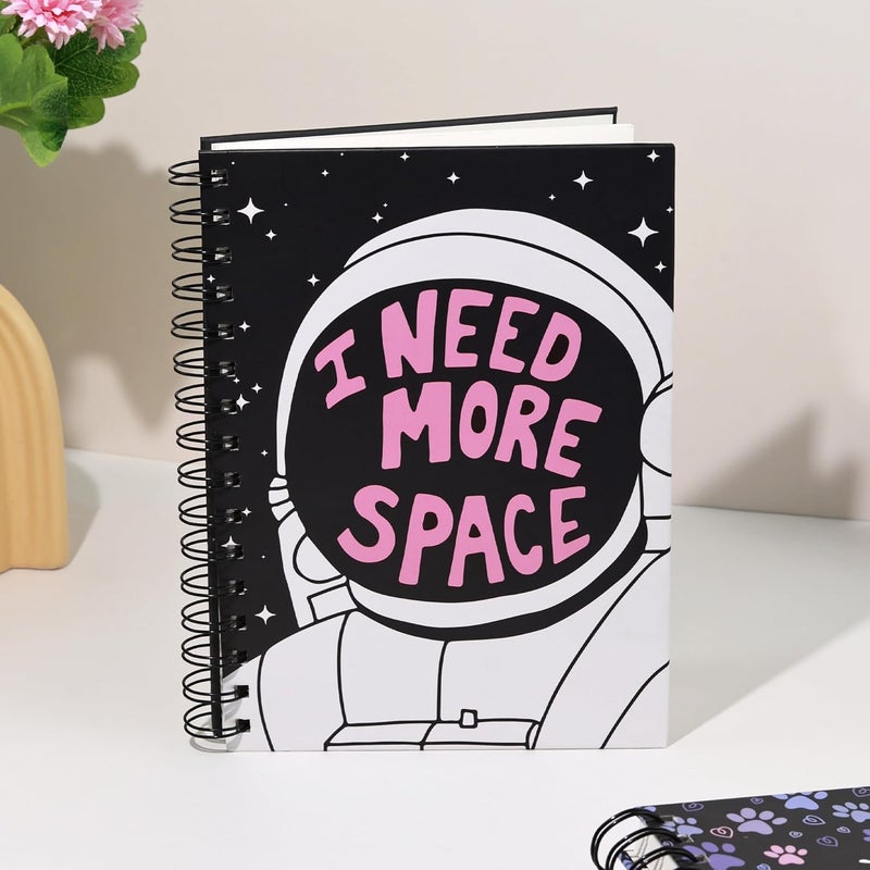 Articious Space Spiral Notebook | A5 Size 21x17 cm | 190 Ruled Pages | 80 GSM Thick Paper | Aesthetic Hardbound Journal for Writing, School, Office & Gifting - Image 4