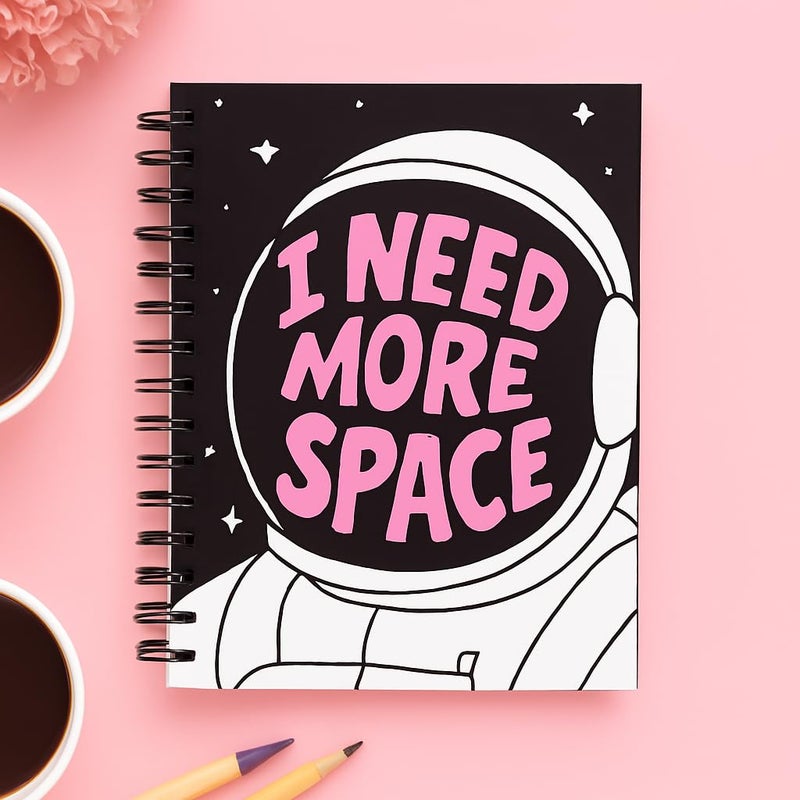 Articious Space Spiral Notebook | A5 Size 21x17 cm | 190 Ruled Pages | 80 GSM Thick Paper | Aesthetic Hardbound Journal for Writing, School, Office & Gifting - Image 1