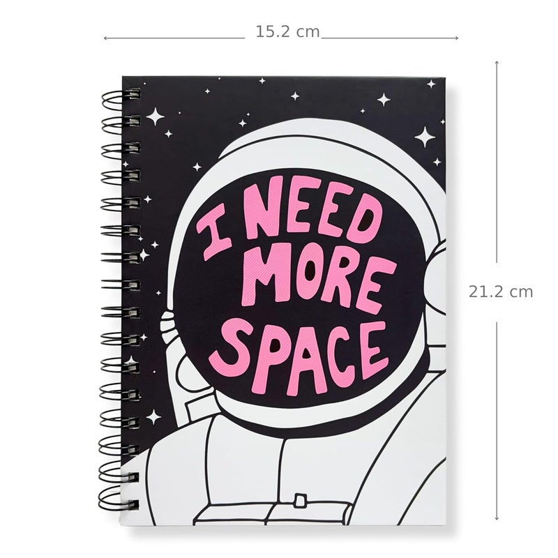 Articious Space Spiral Notebook | A5 Size 21x17 cm | 190 Ruled Pages | 80 GSM Thick Paper | Aesthetic Hardbound Journal for Writing, School, Office & Gifting - Image 3