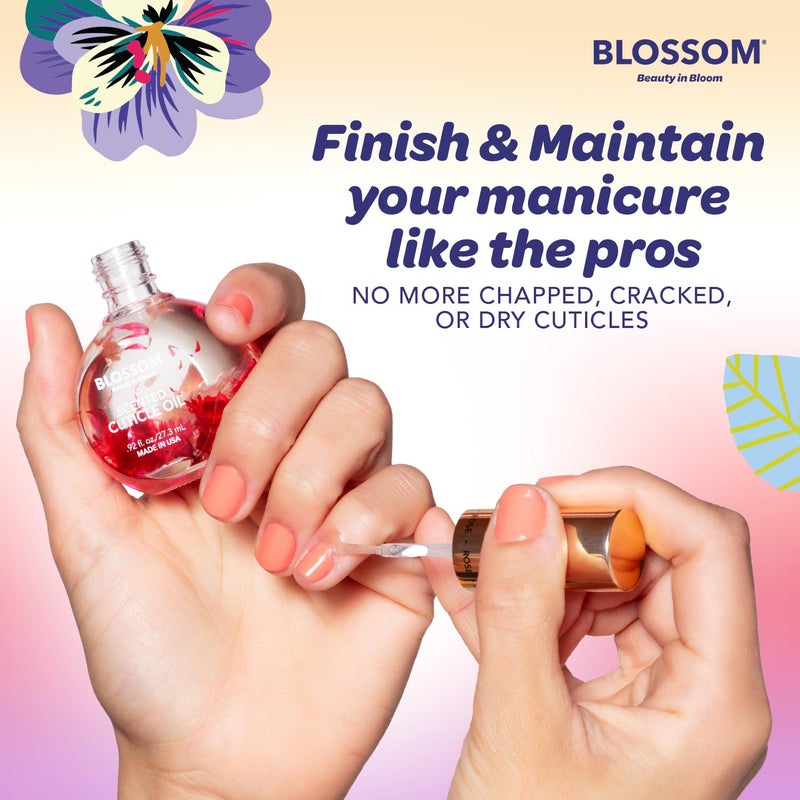 Blossom Cuticle Oil for Nails, Hydrating, Moisturizing, Scented Nail Oil Cuticle Care, Infused with Real Flowers, Made in USA, 0.92 fl. oz, Spring Bouquet - Image 5