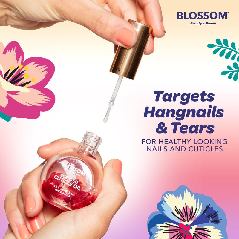 Blossom Cuticle Oil for Nails, Hydrating, Moisturizing, Scented Nail Oil Cuticle Care, Infused with Real Flowers, Made in USA, 0.92 fl. oz, Spring Bouquet - Image 4