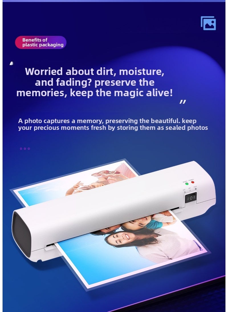 OSMILE Photo Laminator OSMILE SL269 — Fast A4 230mm Width, 220mm/min, 125μm Pouches, Quick Heat 3–5min, Low Noise, Includes 2R/3R/4R Pouches ×100, UK Plug | Photo Laminator - Image 2