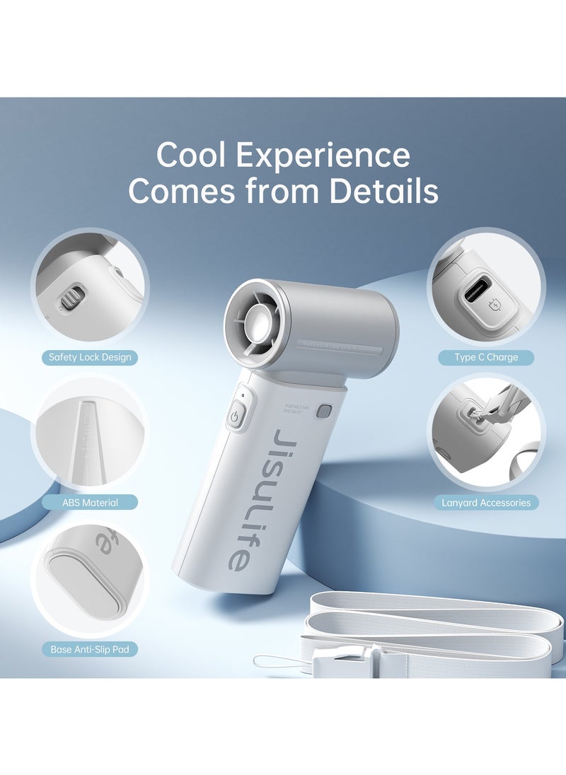 Jisulife Elec 9  Handheld Turbo Fan with Adjustable Speeds  3600mAh Rechargeable Battery