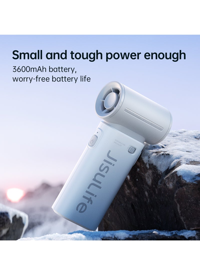Jisulife Elec 9  Handheld Turbo Fan with Adjustable Speeds  3600mAh Rechargeable Battery