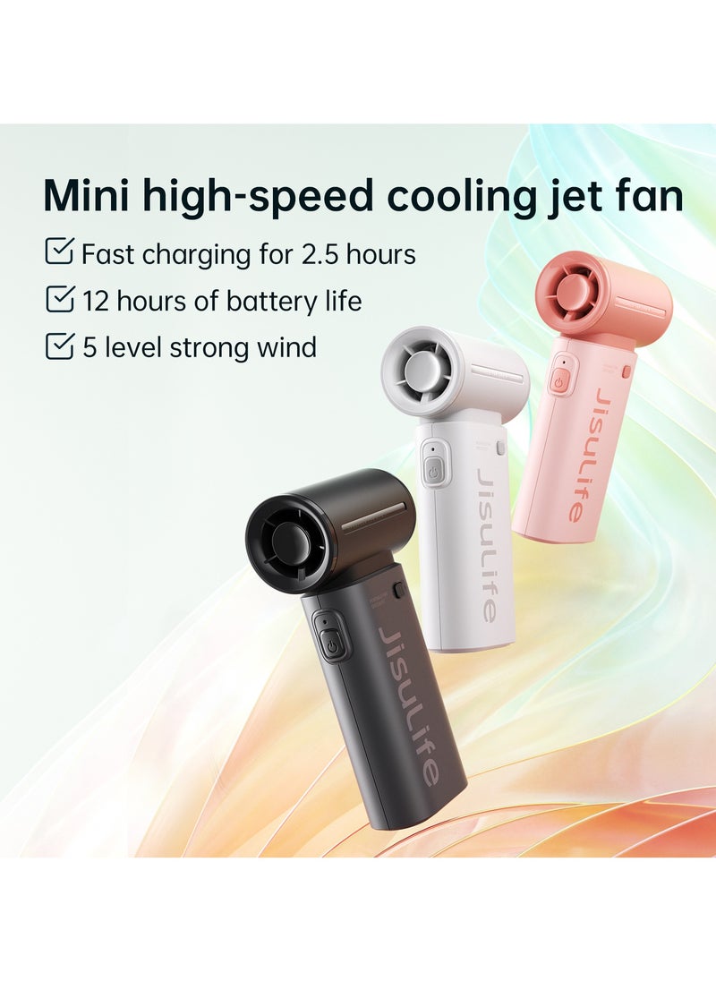 Jisulife Elec 9  Handheld Turbo Fan with Adjustable Speeds  3600mAh Rechargeable Battery