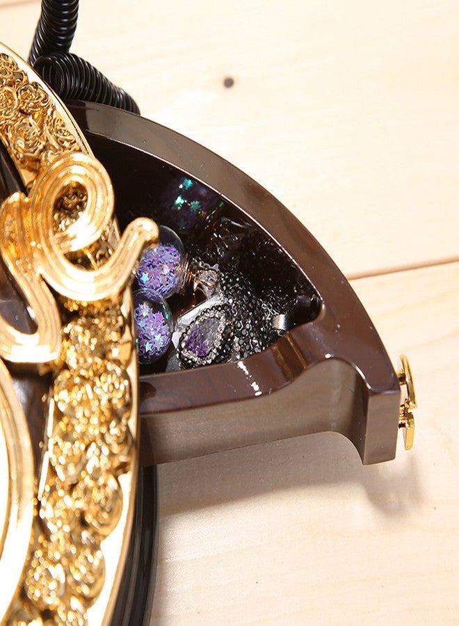 أورنيركس صندوق موسيقى هاتف عتيق الطراز على شكل قلب من أورنركس مع درج، أبعاده 7.5 بوصة × 7 بوصة × 6.7 بوصة. - Image 4