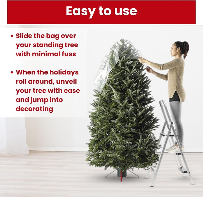 VICMORE Christmas Tree Disposal Bag 9x6 ft Clear Plastic – Heavy-Duty, Tear-Resistant & Odorless Polyethylene for Real or Artificial Xmas Tree Removal, Storage & Moving - Image 5