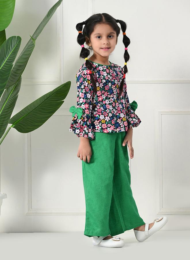 بيلا مودا طقم بلوزة وبنطلون بأكمام طويلة بطبعة زهور بيلا مودا - Image 4