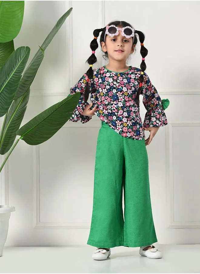 BELLA MODA Bella Moda Floral Print Long Sleeve Top and Trousers Set