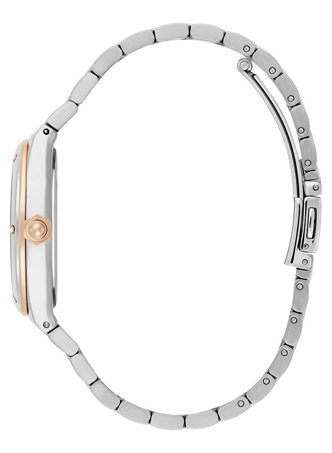 OLIVIA BURTON ساعة أنالوج نسائية بحالة من الفولاذ المقاوم للصدأ على شكل سداسي - Image 4