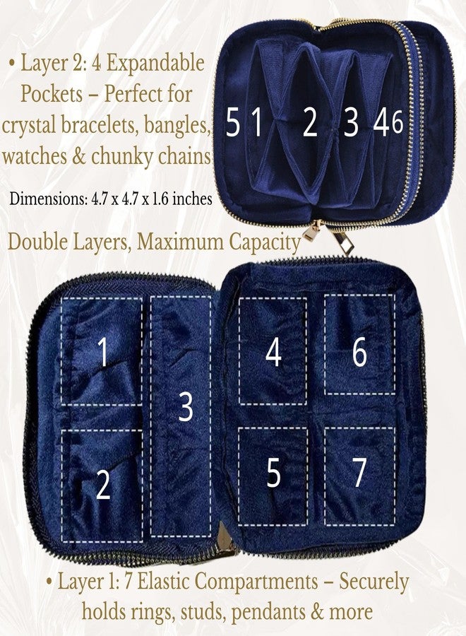 CHIMORY 2026 Travel Jewelry Case, Jewelry Travel Case for Crystal Bracelets, Rings, Bangles with Double Smooth Metal Zipper, Jewelry Pouch for Journey, Crystal Bracelet Jewelry Storage, Mothers Day Gifts - Image 3