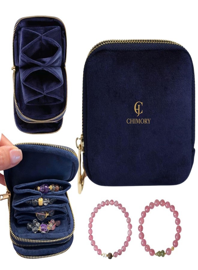 CHIMORY 2026 Travel Jewelry Case, Jewelry Travel Case for Crystal Bracelets, Rings, Bangles with Double Smooth Metal Zipper, Jewelry Pouch for Journey, Crystal Bracelet Jewelry Storage, Mothers Day Gifts - Image 1