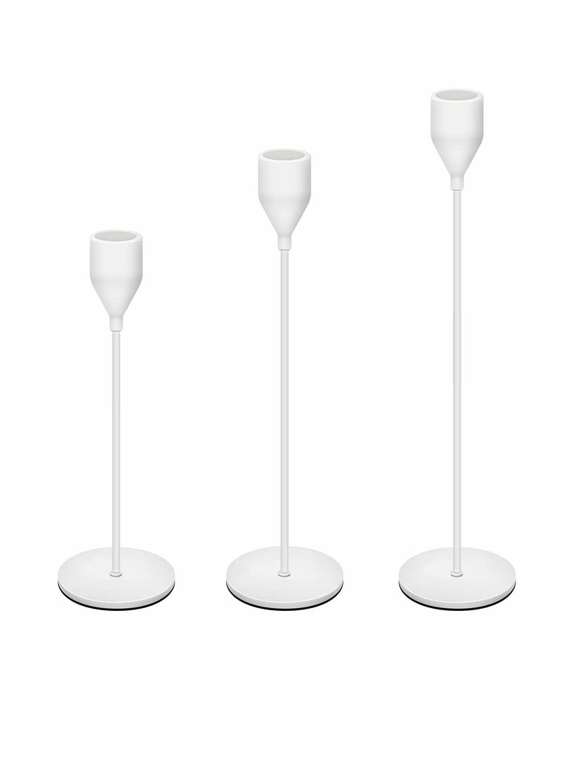 إكسفور 3 Pcs Candle Holders for Taper Candles, Decorative Candlestick Holder for Wedding, Dinning, Party, Fits 3/4 inch Thick CandleLed Candles - Image 1