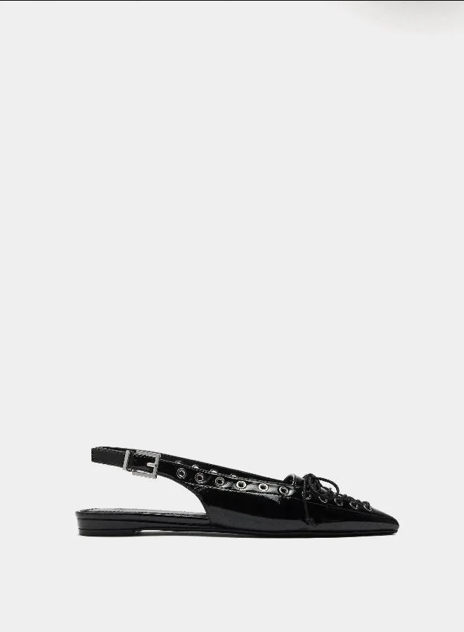 Studded Slingback Ballet Flats