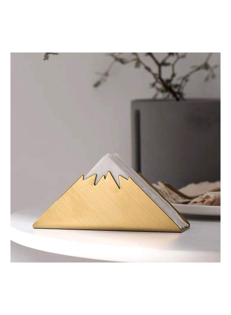 KASTWAVE Gold Napkin Holder Freestanding Steel Tissue Dispenser Paper Napkin Holder for Dining Table Kitchen Countertop Guest Towel (Mountain)  - Image 1