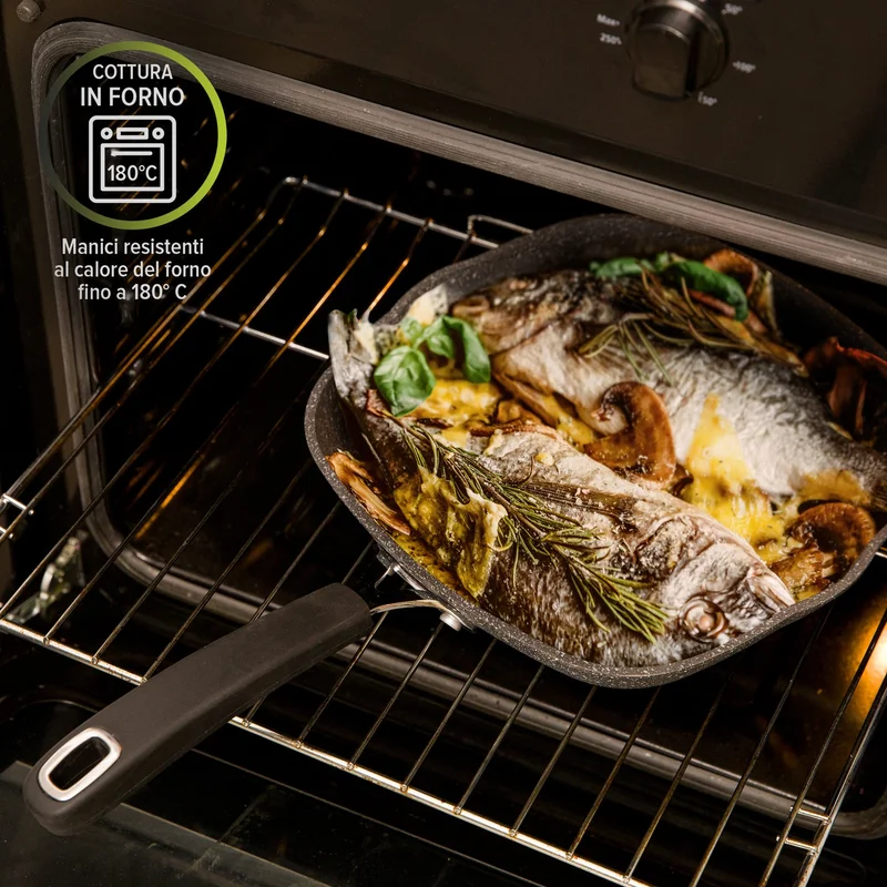 Simply Kitchen  Kasanova-New Petra Dark Grill Pan 28 Cm Grey  | Best Price UAE