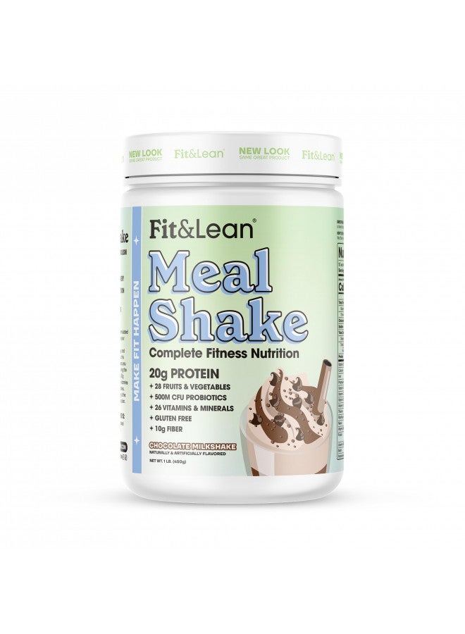 Fit & Lean Fit & Lean Meal Shake, Fat Burning Meal Replacement, Protein, Fiber, Probiotics, Chocolate, 1lb, 10 Servings Per Container - Image 1