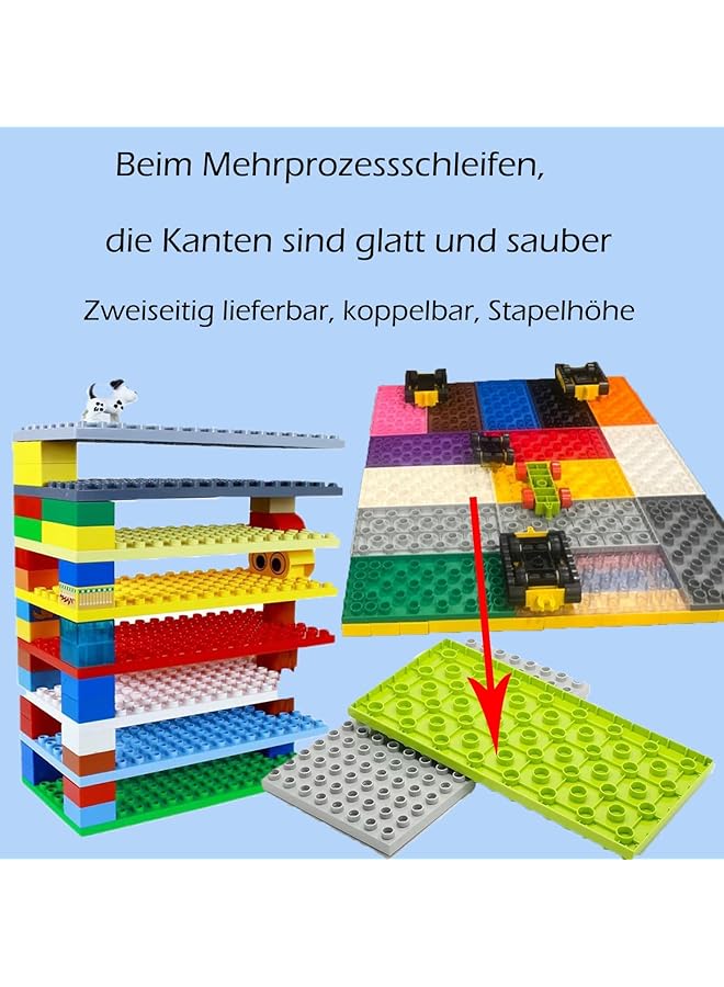 KASTWAVE Compatible With Lego Duplo 10 Pack Large Building Blocks Baseplates 10 Pieces Building Plate Large Plates 19 Cm X 9.5 Cm Large Base Plate Compatible With Large Building Blocks Of All Leading Brands - Image 3