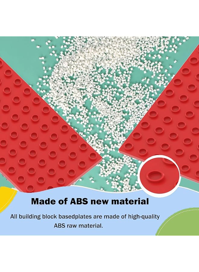 KASTWAVE Compatible With Lego Duplo 10 Pack Large Building Blocks Baseplates 10 Pieces Building Plate Large Plates 19 Cm X 9.5 Cm Large Base Plate Compatible With Large Building Blocks Of All Leading Brands - Image 4