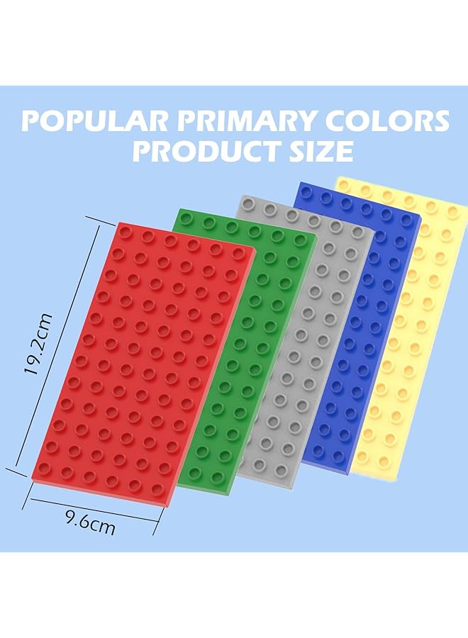 KASTWAVE Compatible With Lego Duplo 10 Pack Large Building Blocks Baseplates 10 Pieces Building Plate Large Plates 19 Cm X 9.5 Cm Large Base Plate Compatible With Large Building Blocks Of All Leading Brands - Image 2