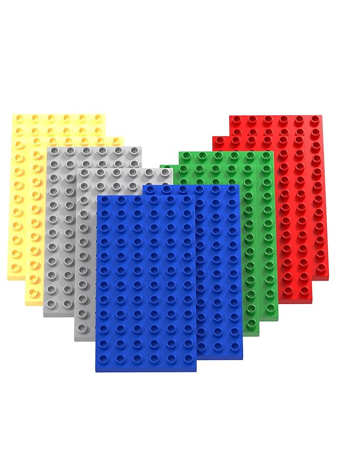KASTWAVE Compatible With Lego Duplo 10 Pack Large Building Blocks Baseplates 10 Pieces Building Plate Large Plates 19 Cm X 9.5 Cm Large Base Plate Compatible With Large Building Blocks Of All Leading Brands - Image 1